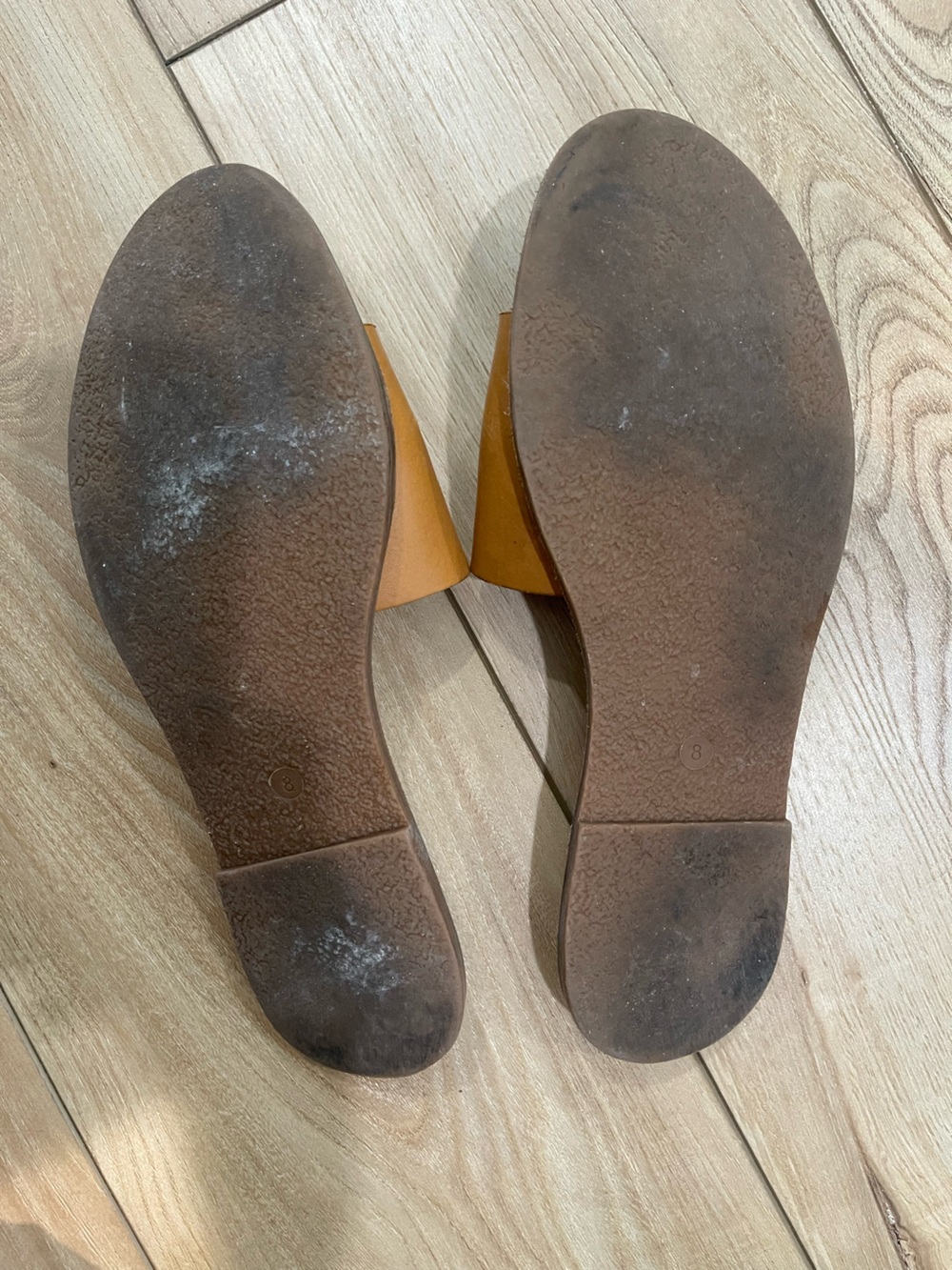 Madewell Cognac Leather Wide-Band Slide Sandals - Picture 4 of 4